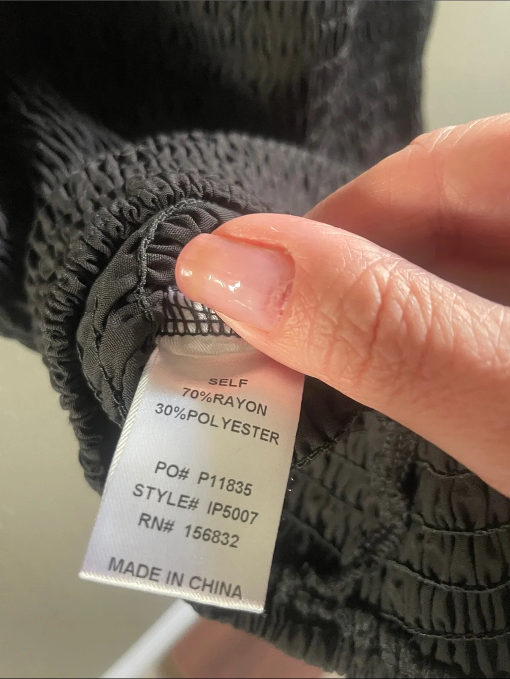 BiBi Black Smocked Top with Puff Sleeves